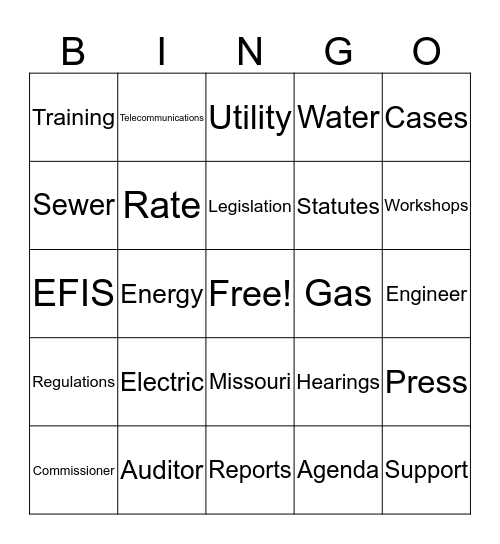 PSC Bingo! Bingo Card