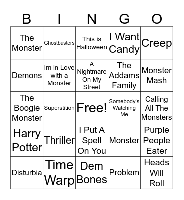 Halloween Bingo Card
