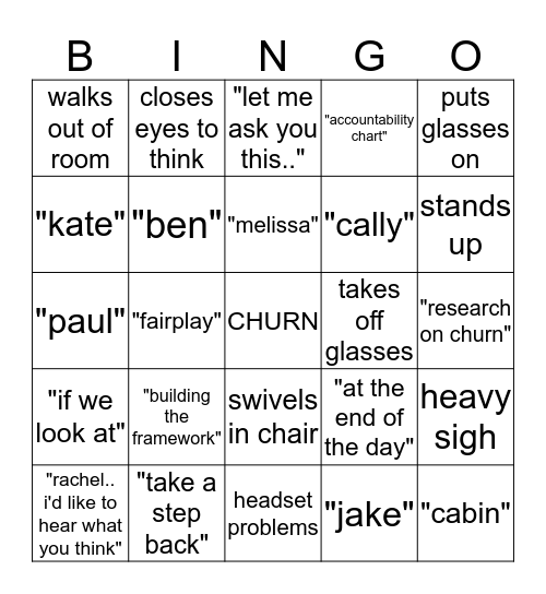 Rick Bingo Card
