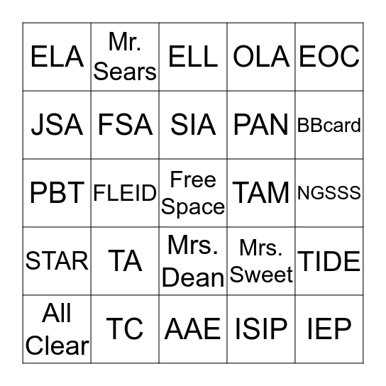 Testing is FUN! Bingo Card