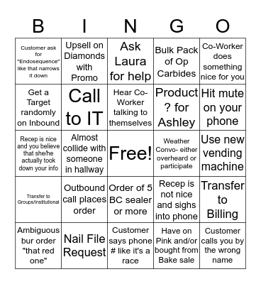 Happy Friday Bingo Card