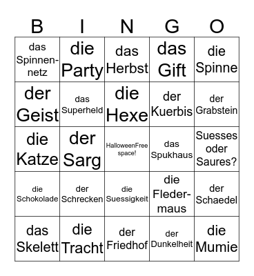 Der Halloween Bingo Card