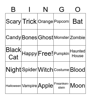 Halloween Bingo Card