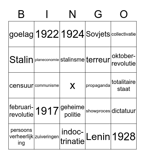 2.4 de Sovjet Unie Bingo Card