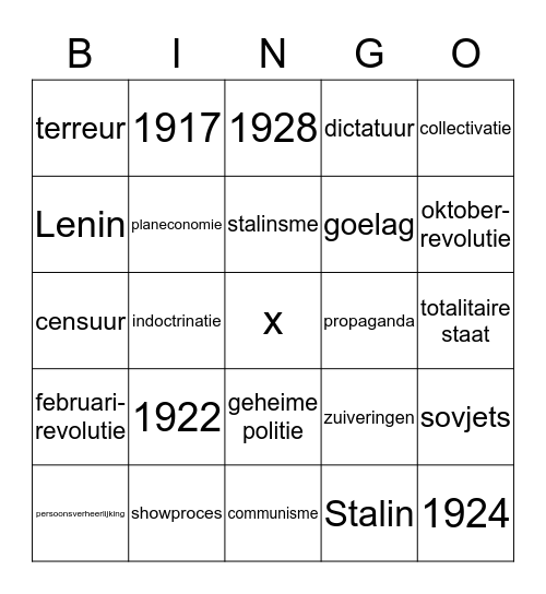 2.4 de Sovjet Unie Bingo Card