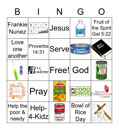 S.A.L.T. Serving & Learning Together Bingo Card