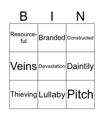 Science Words Bingo Card