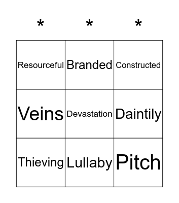 Science Words Bingo Card