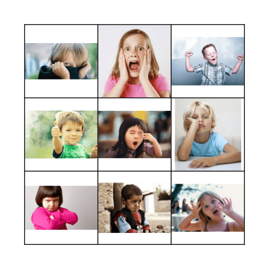 Recognizing Emotions Bingo Card