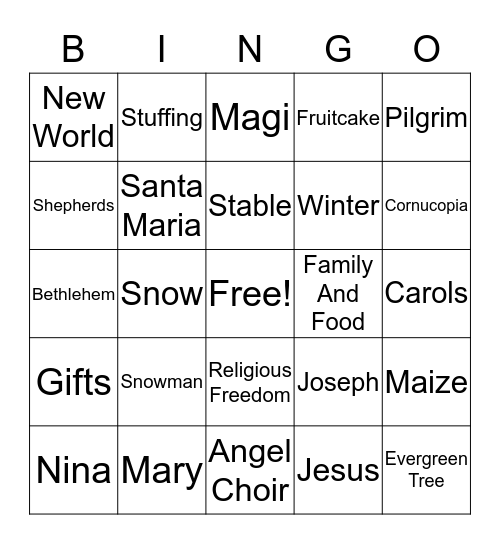 THANKSCHRISTGIVINGMAS  BINGO Card