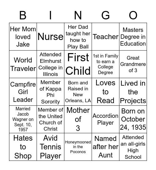 Happy Birthday! Bingo Card