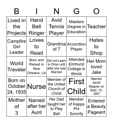 Happy Birthday! Bingo Card