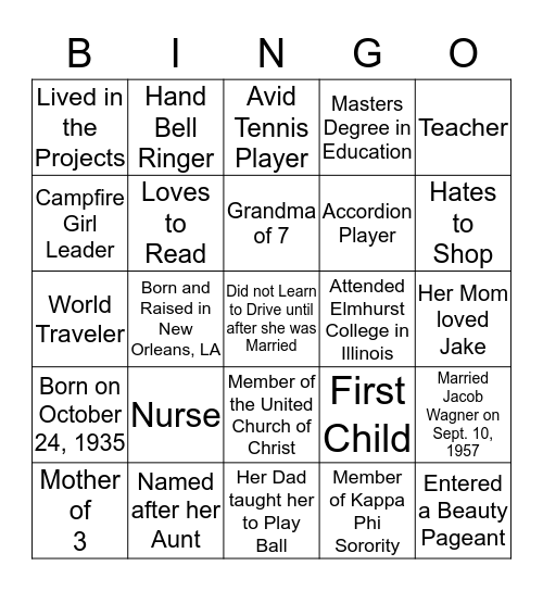Happy Birthday! Bingo Card