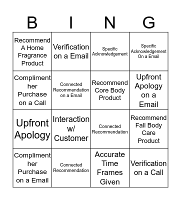 Team Jones Bingo Card