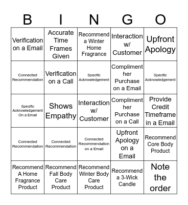 Team Jones Bingo Card