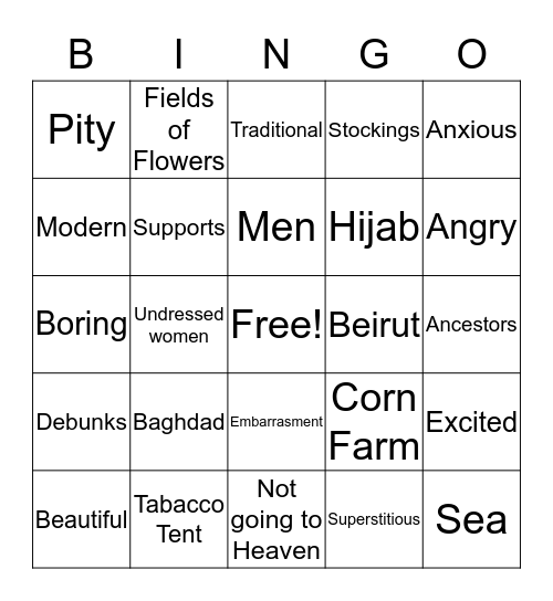 The Women's Swimming pool Bingo Card