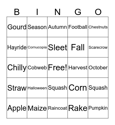 FALL BINGO Card