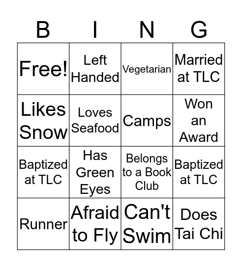 Food for Thought Bingo! Bingo Card