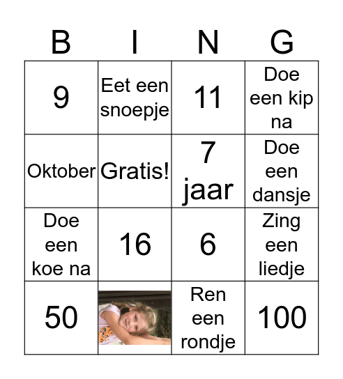 Carice Bingo Card