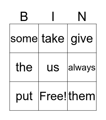 The Nature Garden  Bingo Card