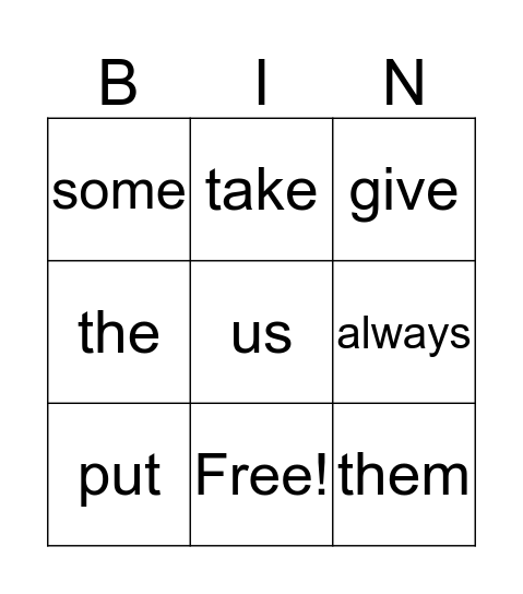 The Nature Garden  Bingo Card