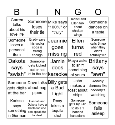 FAST Rollout Party Bingo Card