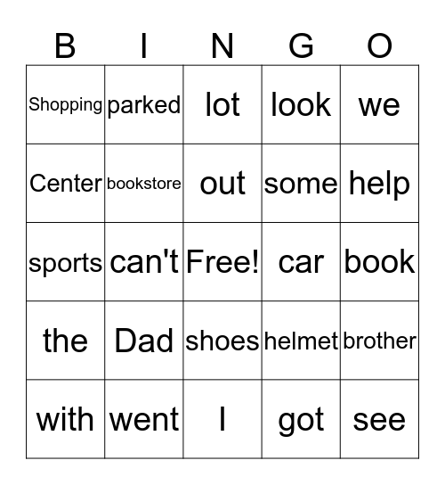Uh-Oh! Bingo Card