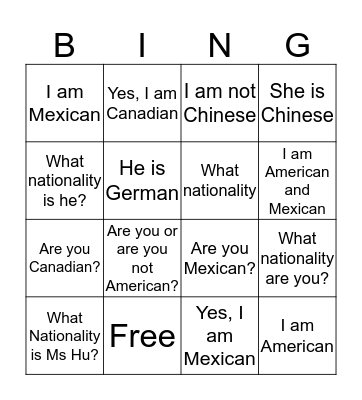 Bingo Card