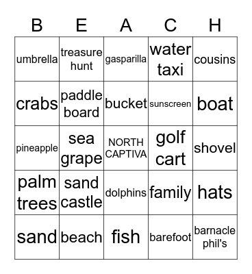 I S L A N D   B I N G O Bingo Card