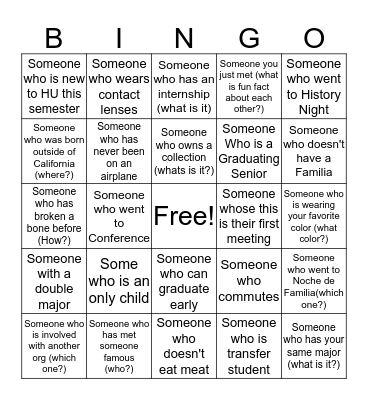 Hermano Bingo  Bingo Card