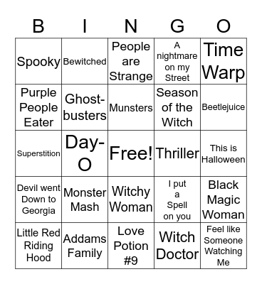 HAPPY HALLOWEEN Bingo Card