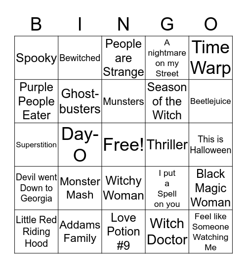 HAPPY HALLOWEEN Bingo Card