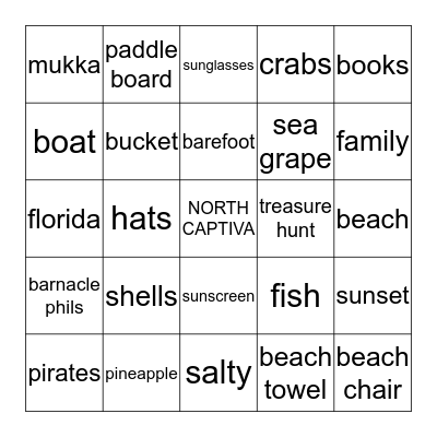 ISLAND BINGO Card