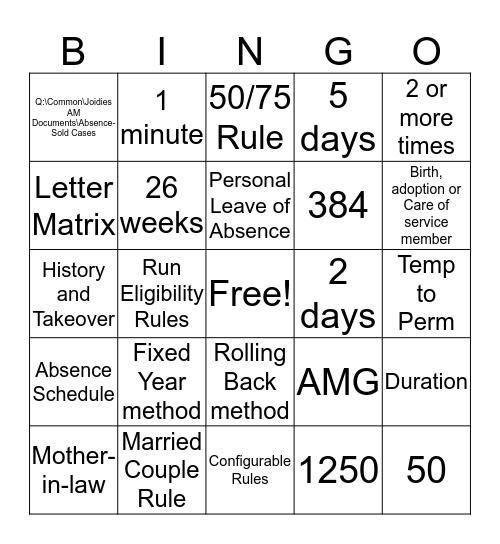 ACE BINGO Card