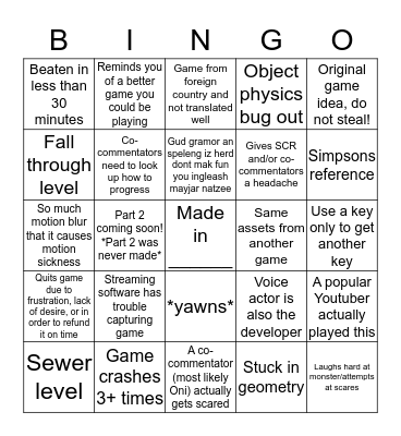 Fearless Bingo Card