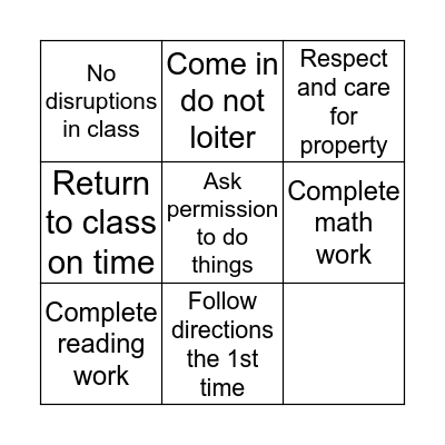 B I N G O Bingo Card