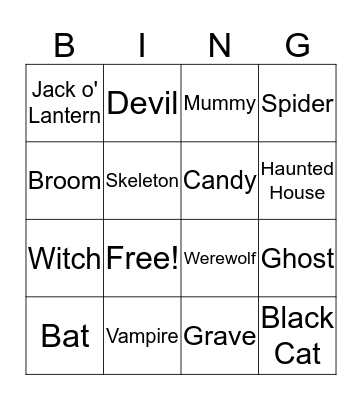 Hallow Bingo Card