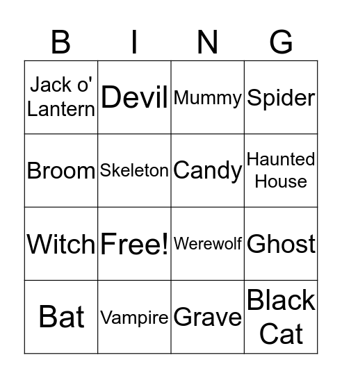 Hallow Bingo Card