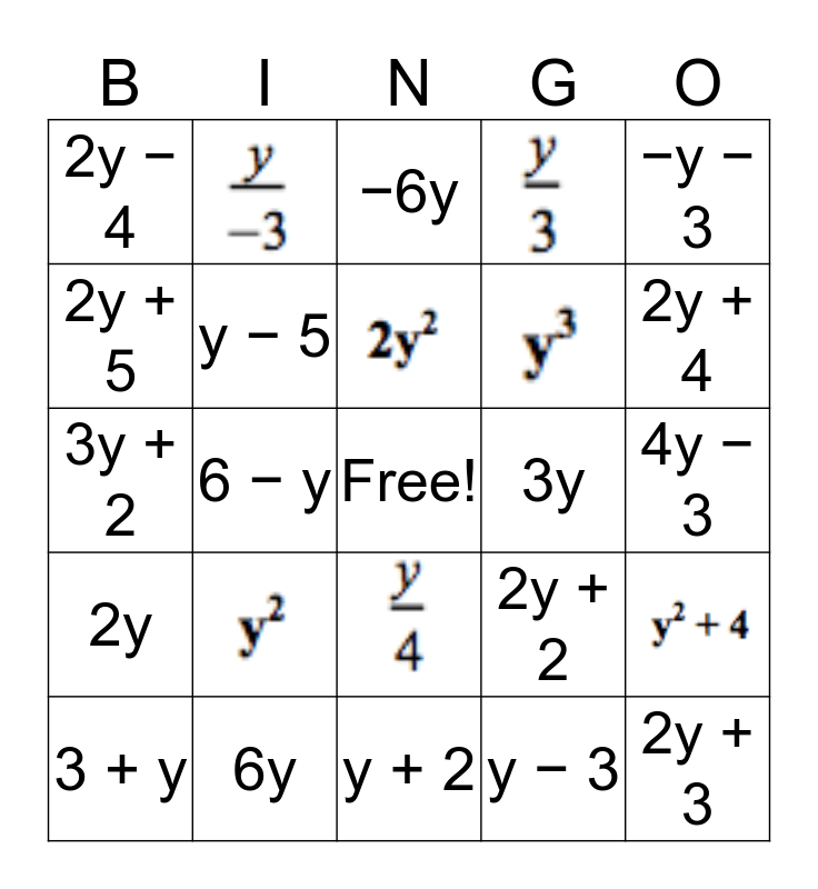Translating Verbal Expressions Bingo Card