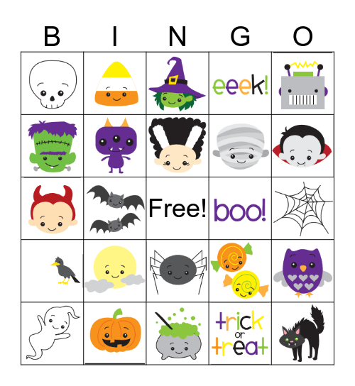 Fall Party Bingo Card