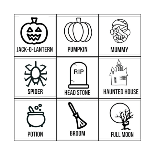 Halloween Bingo Card