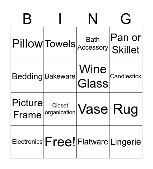 Jason & Debra Bingo Card