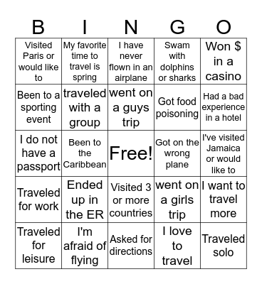 Ice Breaker Bingo Card