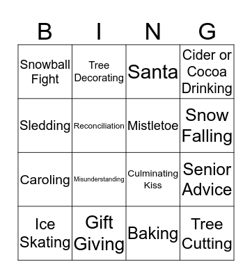 Hallmark Bingo Card