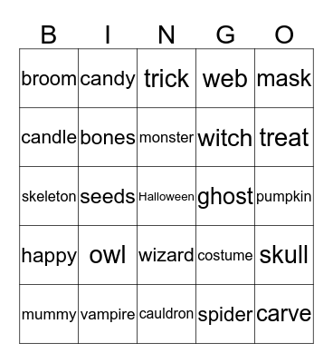 Happy Halloween! Bingo Card