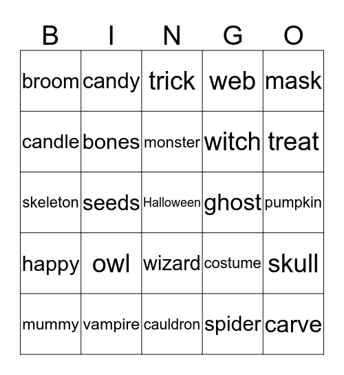 Happy Halloween! Bingo Card