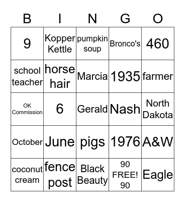 Bingo Card
