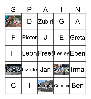 Camino 2018 Bingo Card