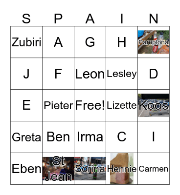 Camino 2018 Bingo Card