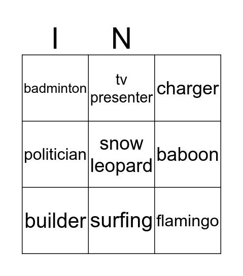 Bingo 5th grade Bingo Card
